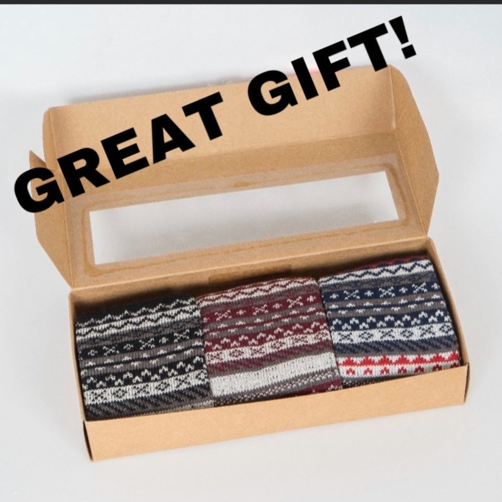 NWT /NIB 3 pack boxed set pattern outdoor socks